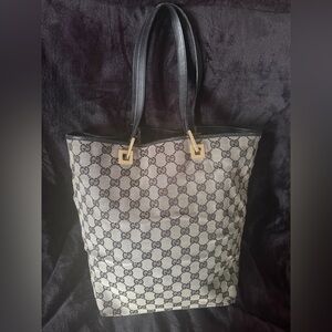 Gucci Black and Cream Tote Bag